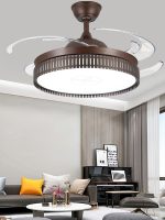Modern Black Ceiling Fan with Light #1962 – 42" LED, Remote Control, Retractable Blades, DC 30W Motor, 36W*2 LED, AC 110V