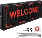 Programmable LED Sign P10 – Scrolling Display for Store Windows, Wi-Fi USB App Control, 56 x 16 Inch, Red Green Colors