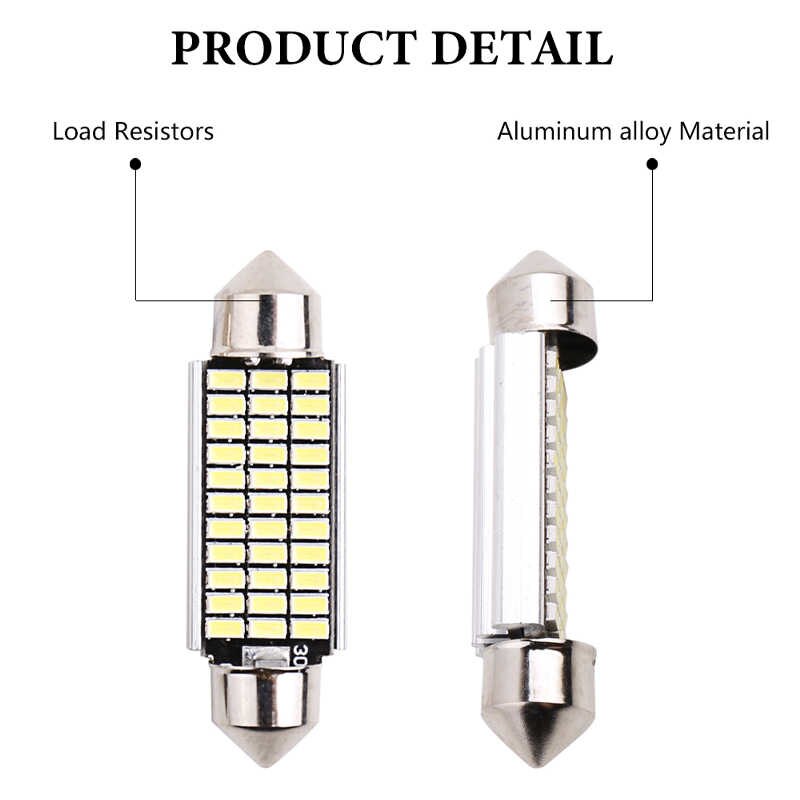 LED Festoon Dome Light – C10W Interior Light 31mm/36mm/39mm/41mm, 12V Car Dome Lamp, 4014 SMD 24/30/36/39 LEDs Reading Light