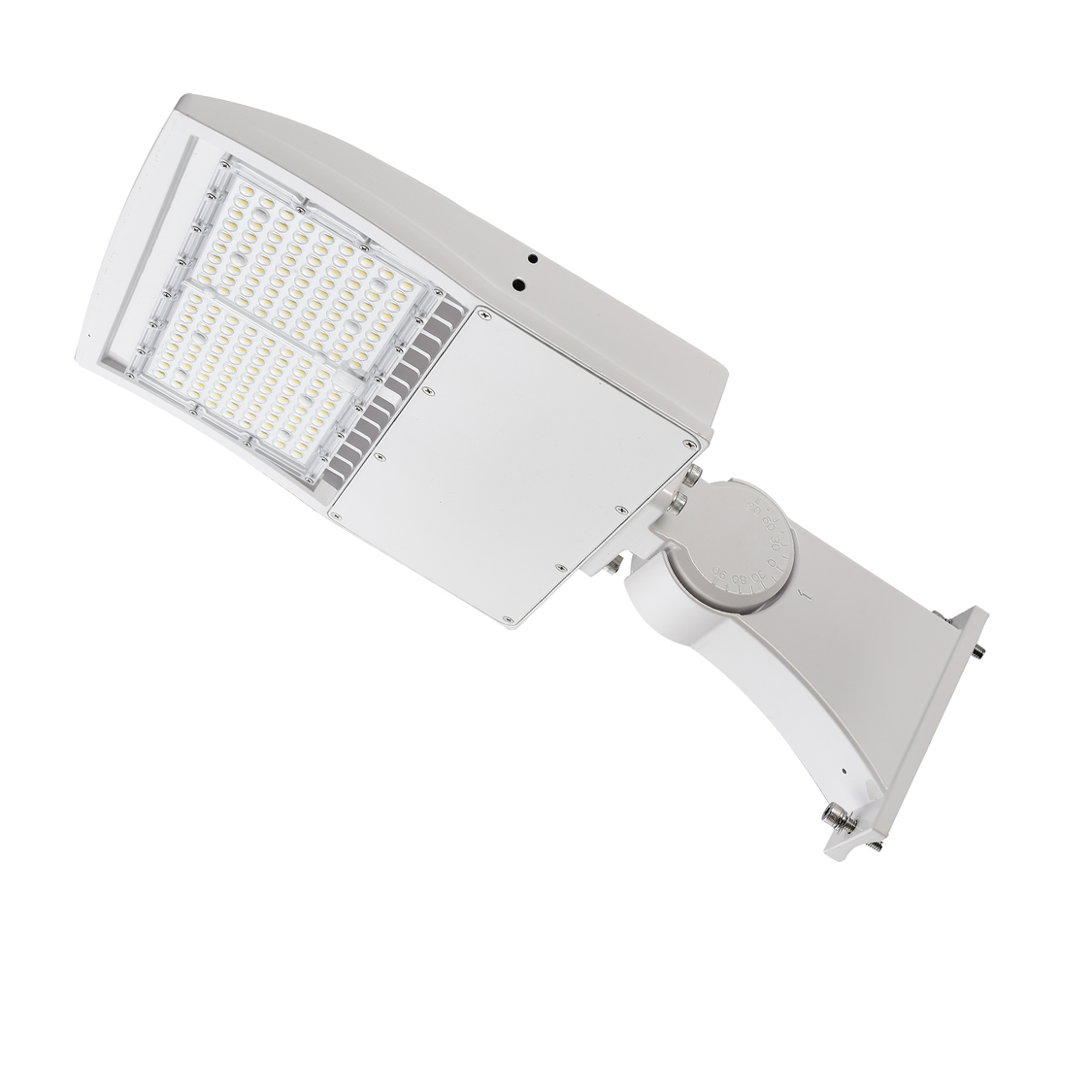 150W LED Shoebox Light, 5000K, White Housing, AC 277-480V, Pole Mount Outdoor Light, Commercial Area Lighting