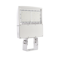 150W LED Shoebox Light, 5000K, White Housing, AC 277-480V, Pole Mount Outdoor Light, Commercial Area Lighting