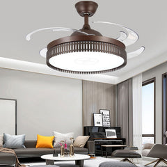 Modern Black Ceiling Fan with Light #1962 – 42" LED, Remote Control, Retractable Blades, DC 30W Motor, 36W*2 LED, AC 110V
