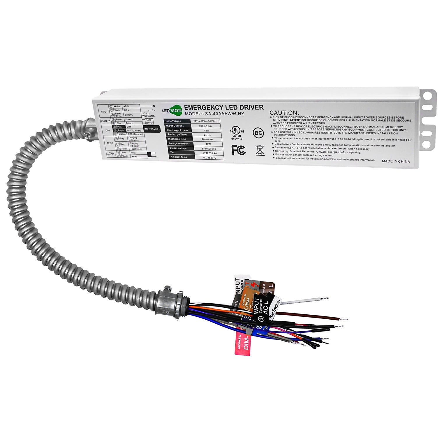 40W Backup Battery Driver – AC 277-480V Input | LSA-40AAAWW-HY