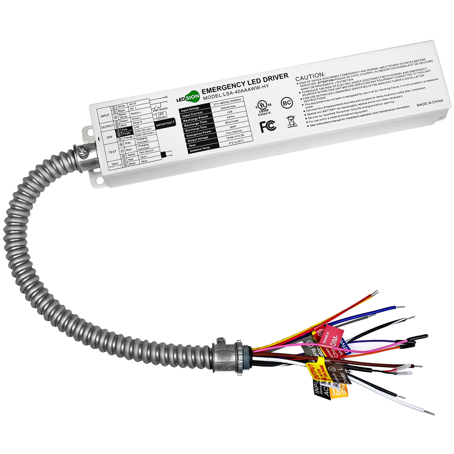 40W Backup Battery Driver – AC 277-480V Input | LSA-40AAAWW-HY