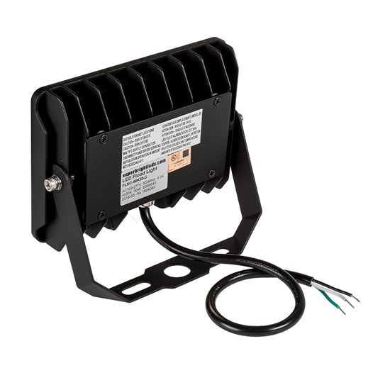 50W LED Flood Light, 5700K Daylight, UL/DLC Listed, Wall Mount Bracket, Outdoor Security Fixture