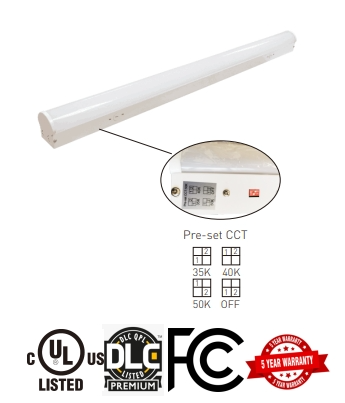 4FT 24/32/40W Linkable LED Linear Strip Light AC100-277V CCT 3500K/4000K/5000K (4 Pack) Led Plus