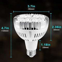 35W Par30 LED Bulb, 6500K, 3500lm, White (100W Equivalent) 25 Degree Indoor Spotlight for Jewelry, Clothing Store, Salons, or Track Lights (White)(Non-DIMMABLE)