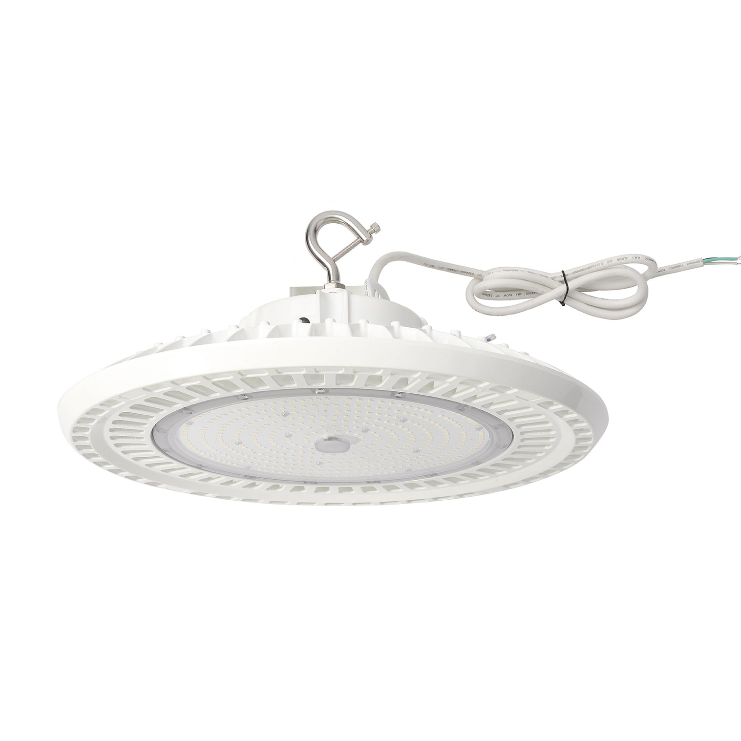 LED UFO High Bay Light – 180/200/240W Selectable, White Housing, CCT 5000K, AC 100-277V Industrial Lighting Fixture