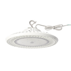 LED UFO High Bay Light – 100/120/150W Selectable, White Housing, CCT 5000K, AC 100-277V Warehouse Shop Lighting