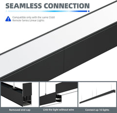 4FT Linear Light BAR with Remote,45W,3000K to 6000K,4 Packs,Black Led Plus