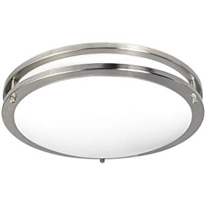 14" LED Flush Mount Ceiling Light, 20W, 1400 Lumens, 3CCT Selectable, Brushed Nickel Finish, ETL Listed
