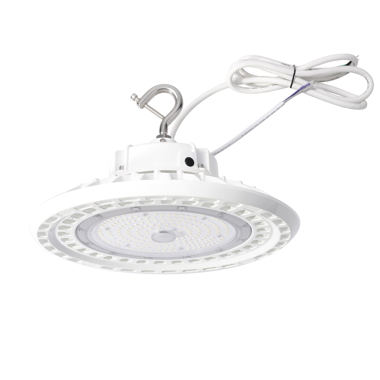 LED UFO High Bay Light – 180/200/240W Selectable, White Housing, CCT 5000K, AC 100-277V Industrial Lighting Fixture