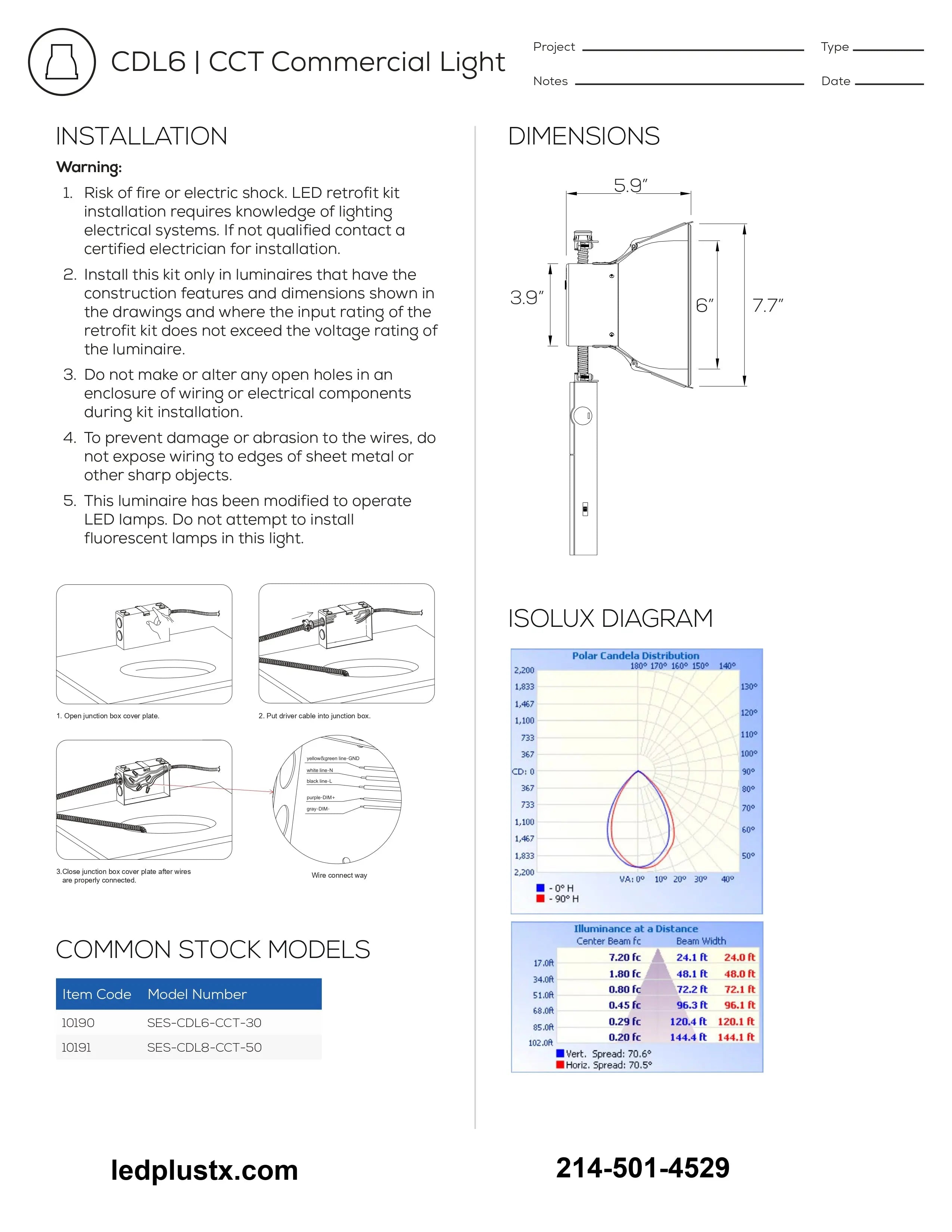 6in Commercial Downlight CCT Led Plus