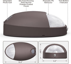 12W Oval Emergency Wall Pack with 90mins Emergency backup battery & Photocell Led Plus