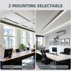 4FT Linear Light BAR with Remote,45W,3000K to 6000K,4 Packs,Black Led Plus