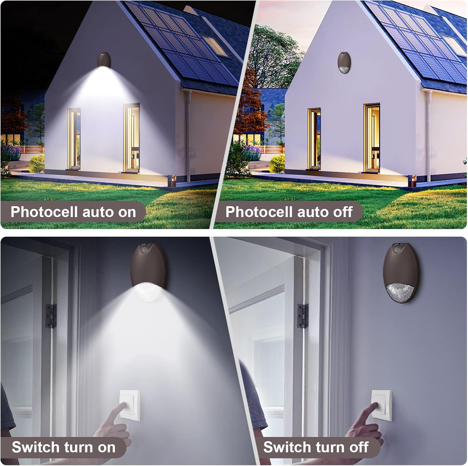 12W Oval Emergency Wall Pack with 90mins Emergency backup battery & Photocell Led Plus