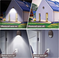 12W Oval Emergency Wall Pack with 90mins Emergency backup battery & Photocell Led Plus