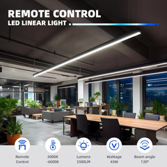 4FT Linear Light BAR with Remote,45W,3000K to 6000K,4 Packs,Black Led Plus