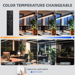 4FT Linear Light BAR with Remote,45W,3000K to 6000K,4 Packs,Black Led Plus