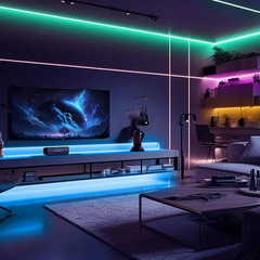 25FT RGB COB Dot-Free LED Strip Light, 24V, IP20 Indoor Use, UL Listed Lighting