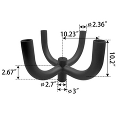 4-Head Bullhorn Pole Adapter – Slip Fitter Mount for Light Fixtures