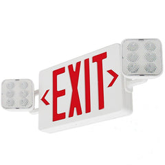 LED Exit Sign Combo | Large Red Letters | 180° Adjustable Emergency Light Fixture
