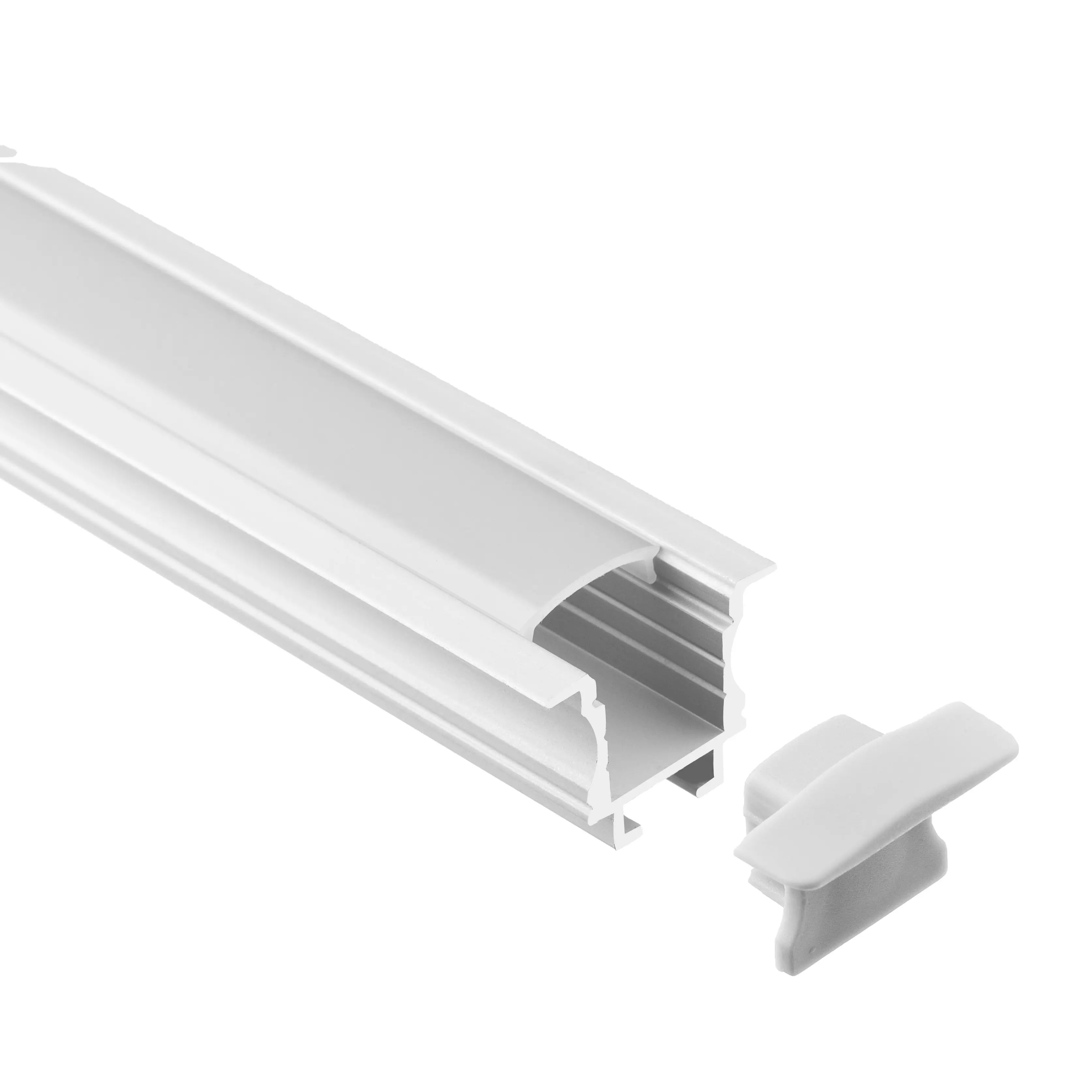 1207 Series Recessed LED Strip Channel, Aluminum Profile with Mounting Clips, LED Light Diffuser