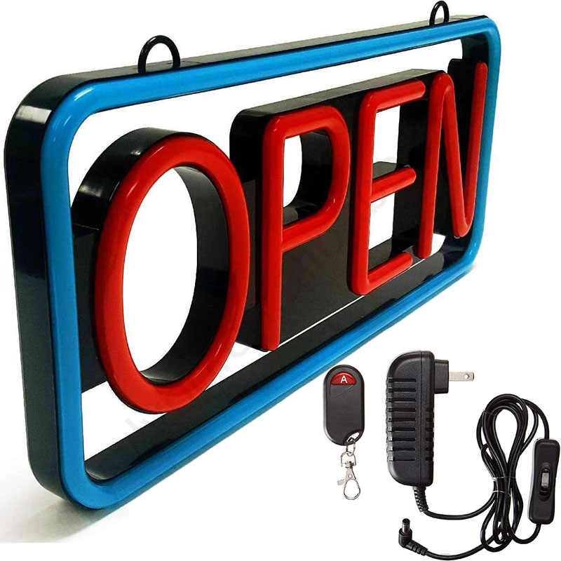 LED Neon Open Sign – 21" x 9" Display with Remote Control