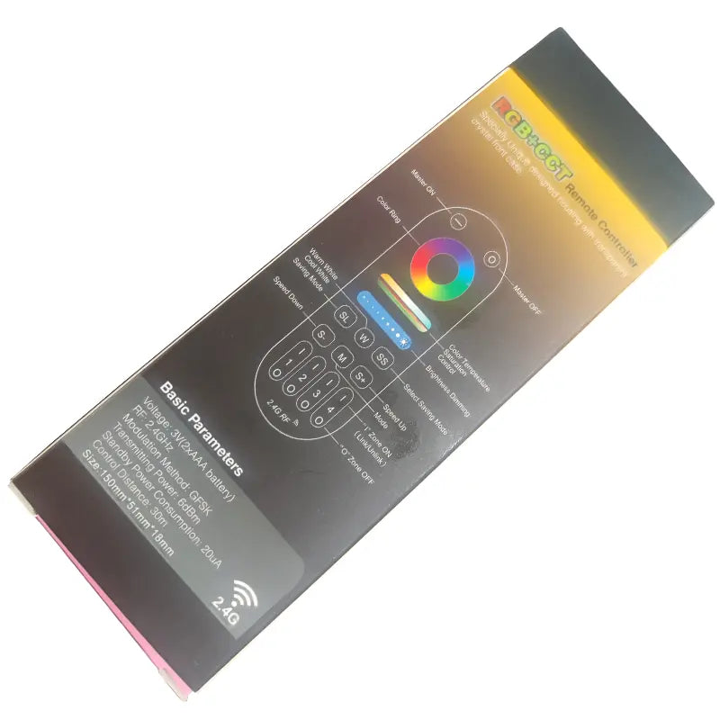 4-Zone RGB+CCT LED Remote Control – 2.4GHz Wireless for Color & Brightness Adjustment, 30m Range, LM091 Smart Lighting