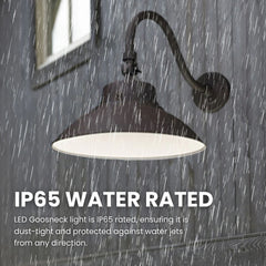 LED Gooseneck Barn Light - 35W - 5000K-Swivel Head - Black