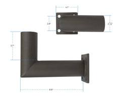 L-Shaped Wall Mount Tenon Bracket - 2-3/8" Diameter