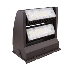 80W LED Rotatable Wall Pack Light – Brown Housing, 5000K Daylight, AC 120-277V | Model WPB-80W-120V-50K-V2