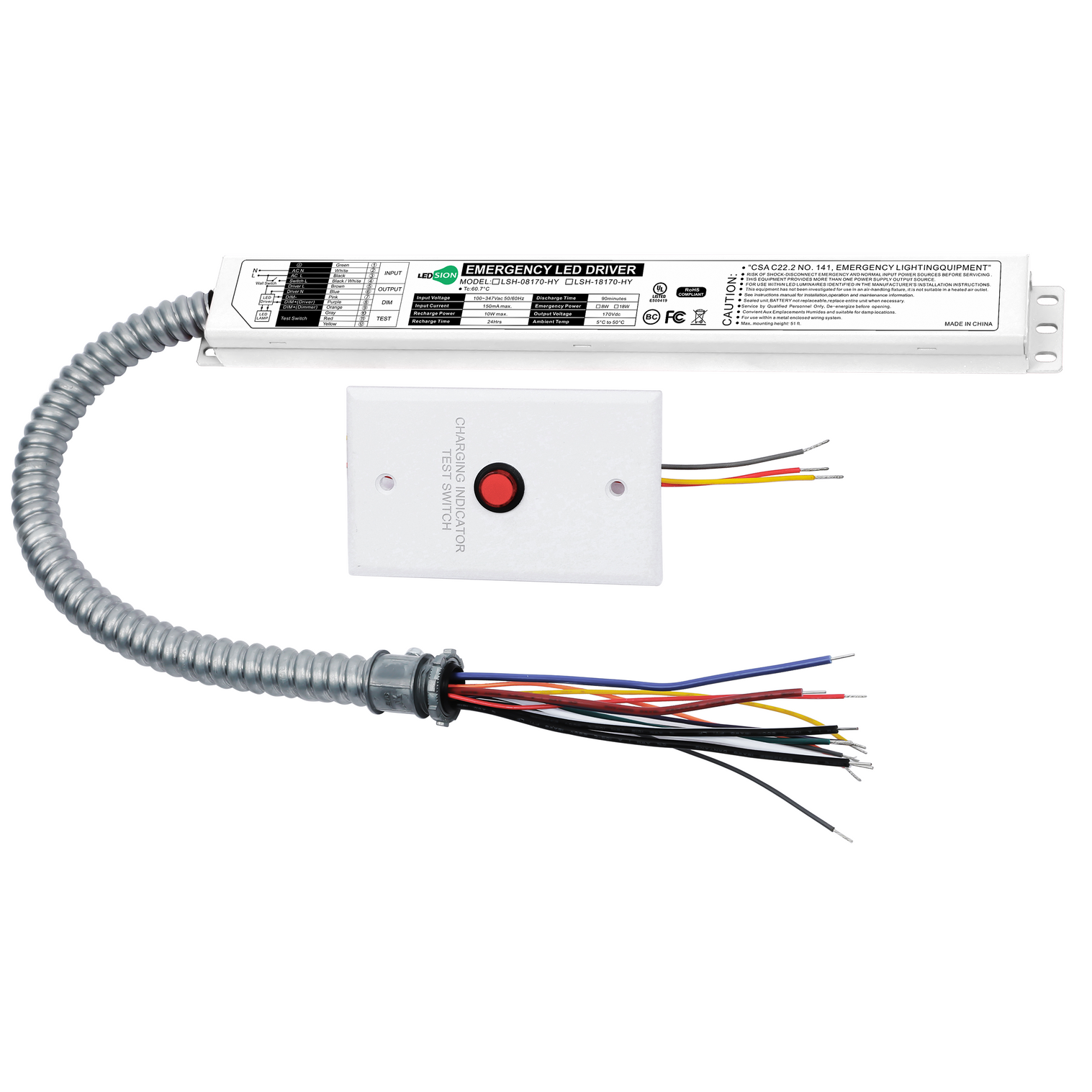 8W LED Emergency Driver Battery Backup, AC 100–347V | Emergency Lighting Power Supply