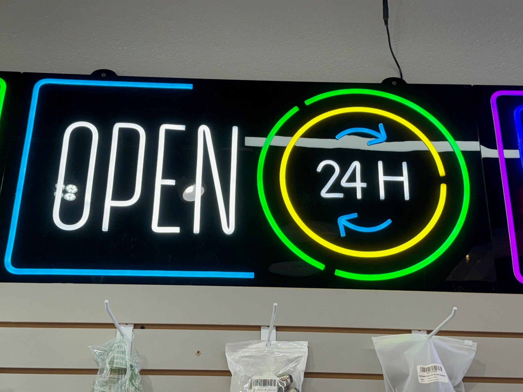 Assorted Neon Signs 30" with power supply and chain/ Business Window Signs Super LED Plus