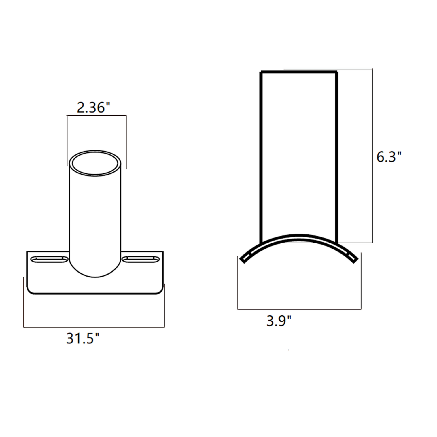 Slip Fitter to Round Pole Adapter | RPA01 Mounting Bracket | Outdoor Light Pole