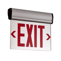 Edge Lit Red LED Exit Sign | LS-GL037R Emergency Light | Slim Profile Wall Mount