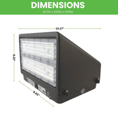 80W or 100W or 150W LED Full Cut Off Wall Pack Light AC 100-277V CCT 5000K With Photocell