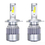 LED Car Headlight Kit – 2x36W COB C6 7600LM, 6000K White H1 H3 H4 H7 9003 9004 9005 9006 Hi/Lo Beam Bulbs, Pair