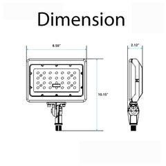 50W LED Slim Flood Light, Knuckle Mount, 5700K, UL DLC Listed, Outdoor Lighting, 5-Year Warranty