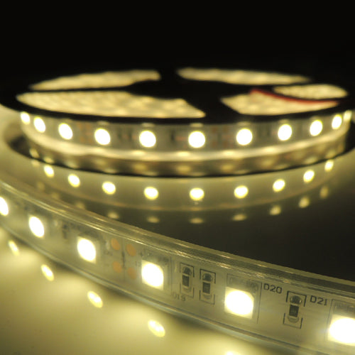 25FT LED Strip Light, SMD 5050, 60 LEDs/M, IP65 Waterproof, 12V, Indoor/Outdoor, UL Listed, Flexible Light Strip