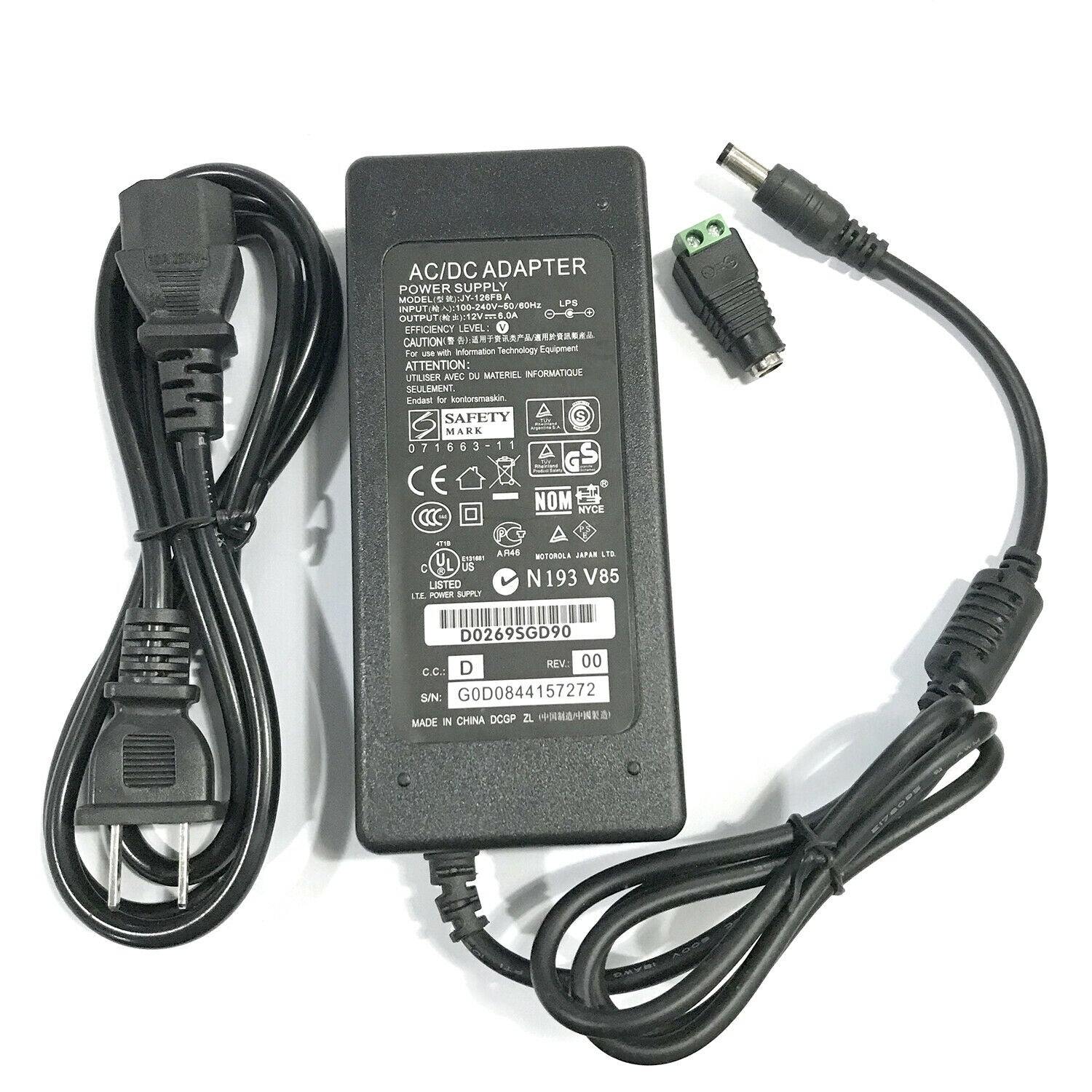 6A 72W 12V Power Supply Adapter | LED Strip Light Driver | AC to DC Converter