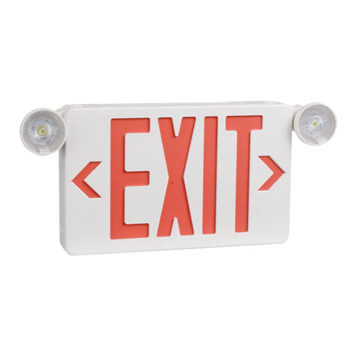 Slim Red LED Exit Sign Combo Light | New Style Emergency Lighting | Wall Mount