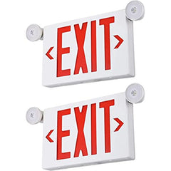 Slim Red LED Exit Sign Combo Light | New Style Emergency Lighting | Wall Mount