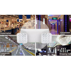 LED Emergency Light with Two Square Heads | UL Listed | Backup Lighting Fixture