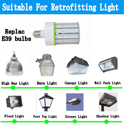 100W LED Corn Light Bulb | E39 Base | 5700K Daylight | Retrofit High Bay Area Lighting