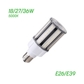 Adjustable LED Corn Bulb, 18W/27W/36W, E26/E39 Base, 5000K Daylight, IP64, UL Listed Lighting