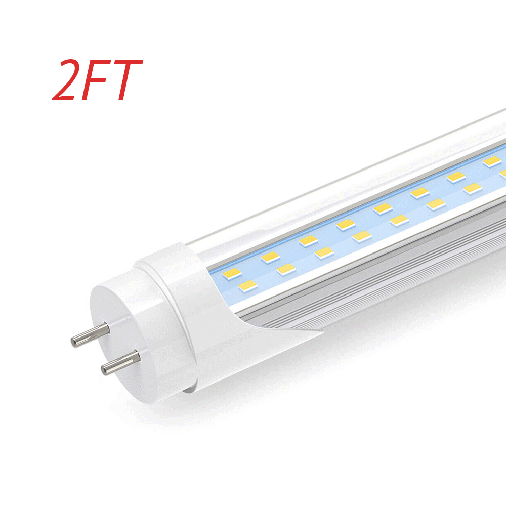 2FT T8 LED Tube Light, 10W, 6500K Clear Lens, Ballast Bypass, ETL Listed, Energy Efficient Lighting
