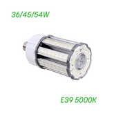 Adjustable LED Corn Bulb, 36W/45W/54W, E39 Mogul Base, 5000K, IP64 Waterproof, UL Listed Industrial Light