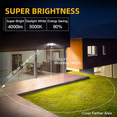40W LED Triple Head Motion Security Light | Outdoor Flood Light | Adjustable Sensor