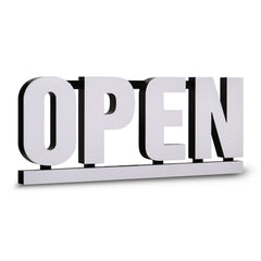 Bright White LED Open Sign with RGB Underline – 30x12? Frosted Lens, Full-Color Spectrum Display